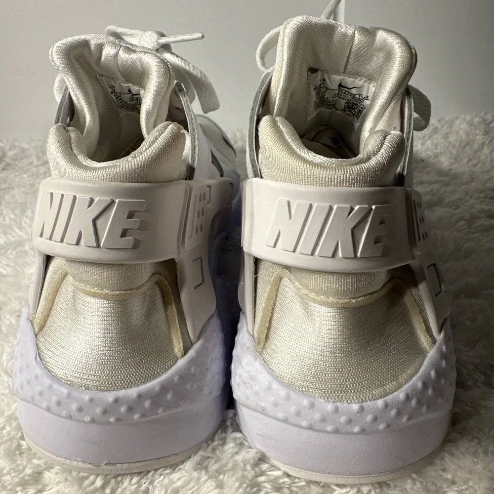 Nike Huarache Run GS Boys Whiteout White / Platinum Running Sneakers